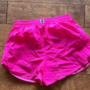 Women’s Hot Pink Athletic Shorts with Elastic Waist
